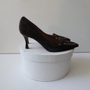 Manolo Blahnik  Brown  Suede Heels